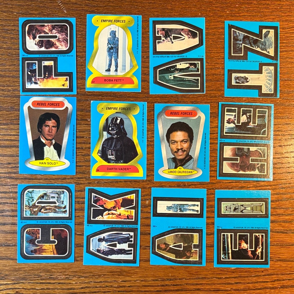 1980 Star Wars Empire Strikes Back Sticker Bundle (Darth Vader, Han Solo)